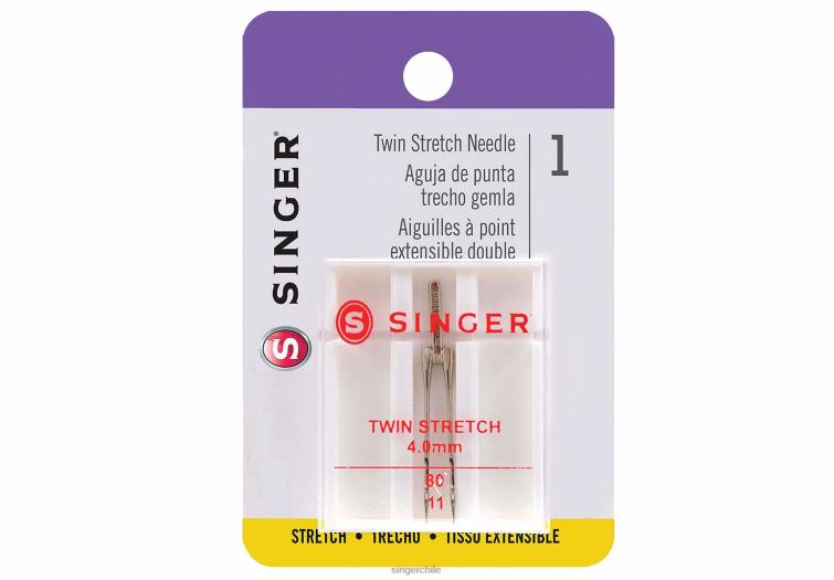 SINGER Agujas elásticas gemelas de 4 mm, tamaño 80/11 accesorios 860BJ92