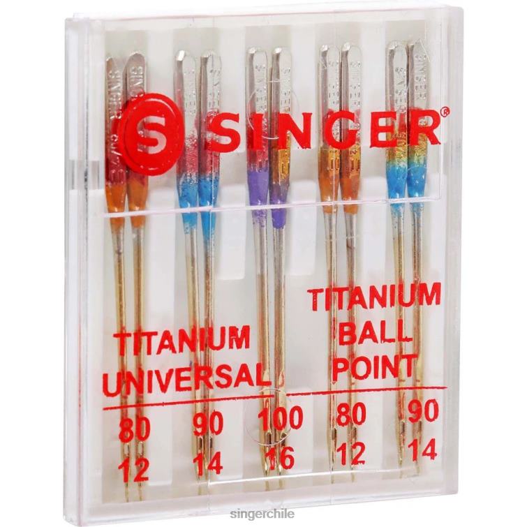SINGER Agujas universales y de punta esférica de titanio, tamaños variados accesorios 860BJ87