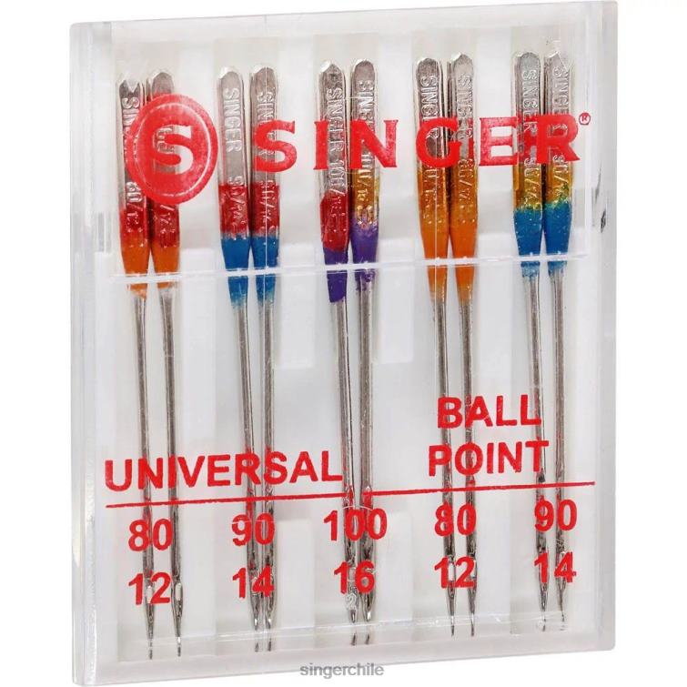 SINGER Agujas universales y de punta esférica de varios tamaños. accesorios 860BJ116