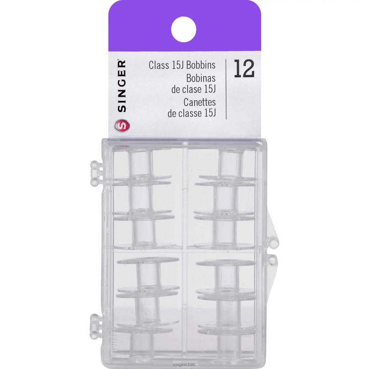 SINGER bobinas clase 15j transparentes - paquete de 12 accesorios 860BJ121