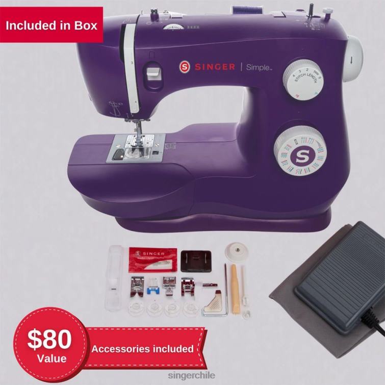 SINGER maquina de coser simple 3337 morada máquinas 860BJ74