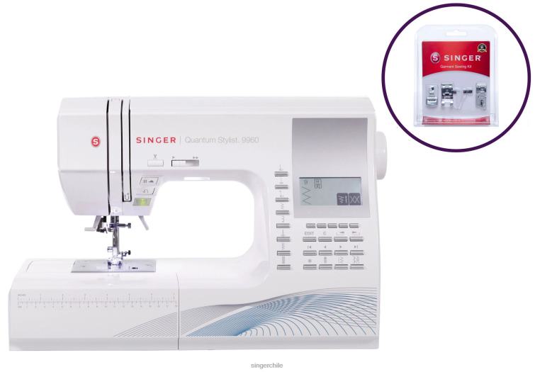 SINGER Paquete de estilista cuántico 9960 y prensatelas para coser prendas máquinas 860BJ18