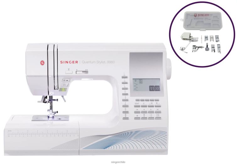 SINGER coser espacioso paquete de máquina de coser y prensatelas quantum stylist 9960 máquinas 860BJ2